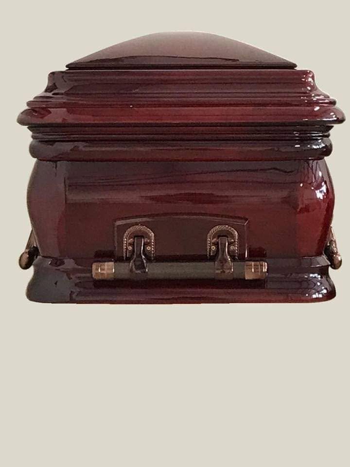 Burgundy casket